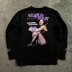 Olivia Rodrigo GUTS World Tour Crewneck Sweatshirt Fleece Black Adult L